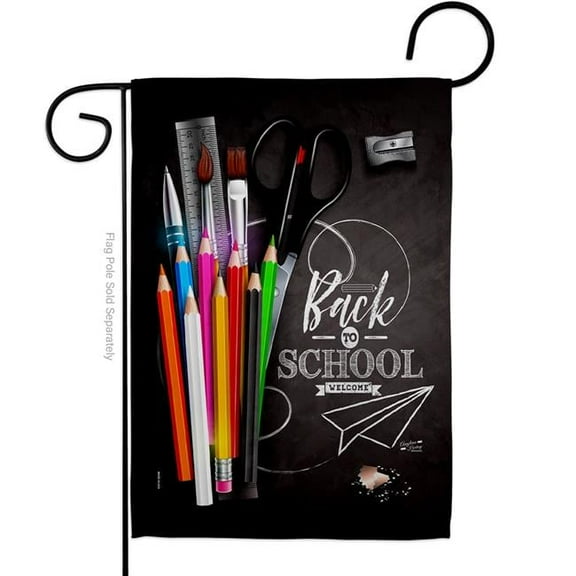 Angeleno Heritage G135498-BO School Welcome Education Back to 13 x 18.5 in. Double-Sided Decorative Vertical Garden Flags for House Decoration Banner Yard Gift