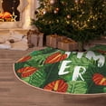 thumbnail image 5 of Sikiie Palm Leaves And Tropical Flowers Nativity Christmas Tree Skirt, Jesus Christian Winter Holiday Tree Mat Decoration(30-48IN)36", 5 of 6