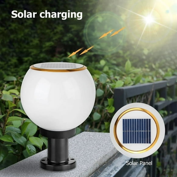 Waterproof Solar LED Bollard Light Outdoor Garden Yard Lawn Pillar Lamp,Warm Light