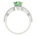 thumbnail image 4 of Clara Pucci 18K White Gold Round Cut 1Ct Simulated Green Diamond Engagement Ring + Matching Band - Luxury Box Included, 4 of 7