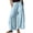 06# Light Blue, variant on Cropped Lace Hem Wid Leg Pants for Women Summer High Waist Drawstring Balloon Lightweight Beach Trousers with Pockets Blue 2XL