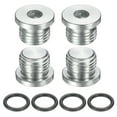 thumbnail image 1 of Uxcell 4Pcs SAE 1/2-20 UNF Tapón de ajuste de tubería de acero al carbono con cabeza hexagonal interna y O-ring, 1 of 6