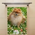 thumbnail image 4 of Absorbent Soft Hand Fingertip Towels 2 Pcs Face Bath Towels Set Dog Sits in a Spring Meadow Washcloths for Bathroom Hotel Kitchen 30x15in, 4 of 6