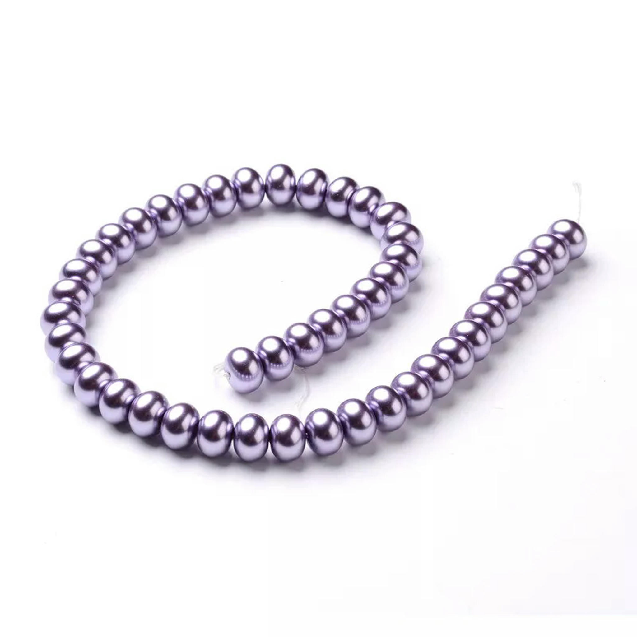 U8MO 10 Strd Rondelle Glass Pearl Beads Round Loose Spacer Decoration Jewelry 5~12mm