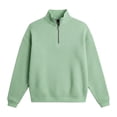 thumbnail image 5 of Blekii Men's Fleece Lined Quarter Zip Sweatshirt, Thickened Stand Collar Pullover Top, Solid Color Warm Layer for Winter, Soft Plush Interior, Casual Sporty Design, Ideal for Cold, 5 of 5