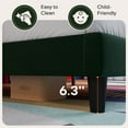 thumbnail image 4 of Einfach Twin Bed Frame, Platform Bed with Upholstered Velvet Vertical Channel Headboard, Green, 4 of 7