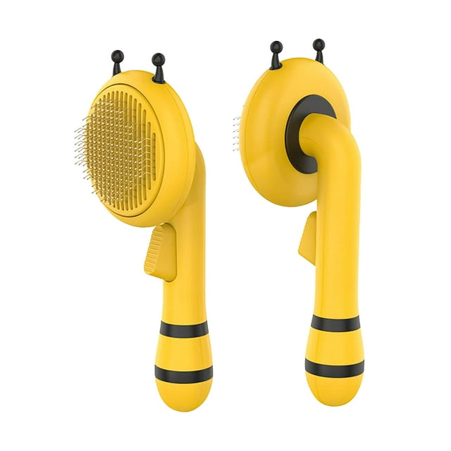 Bathing Brushespet Grooming Shedding Brush Little Bee Self Cleaning Slicker Undercoat Rake Combyellow