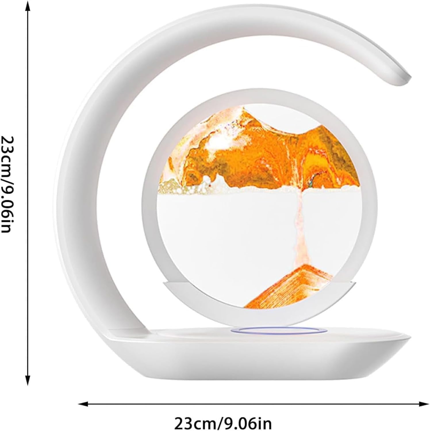 3-in-1 Magnetic Wireless Charger with Sand Art Display, Adjustable Phone Stand & Night Light for Desk, Bedroom & Office Decor