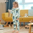 thumbnail image 4 of FORMRS Long Sleeve Top and Pants Pajama Set for Niños 2-Piece Sleepwear, Sizes 18M-8Y, Peacock Feather, 4 of 6