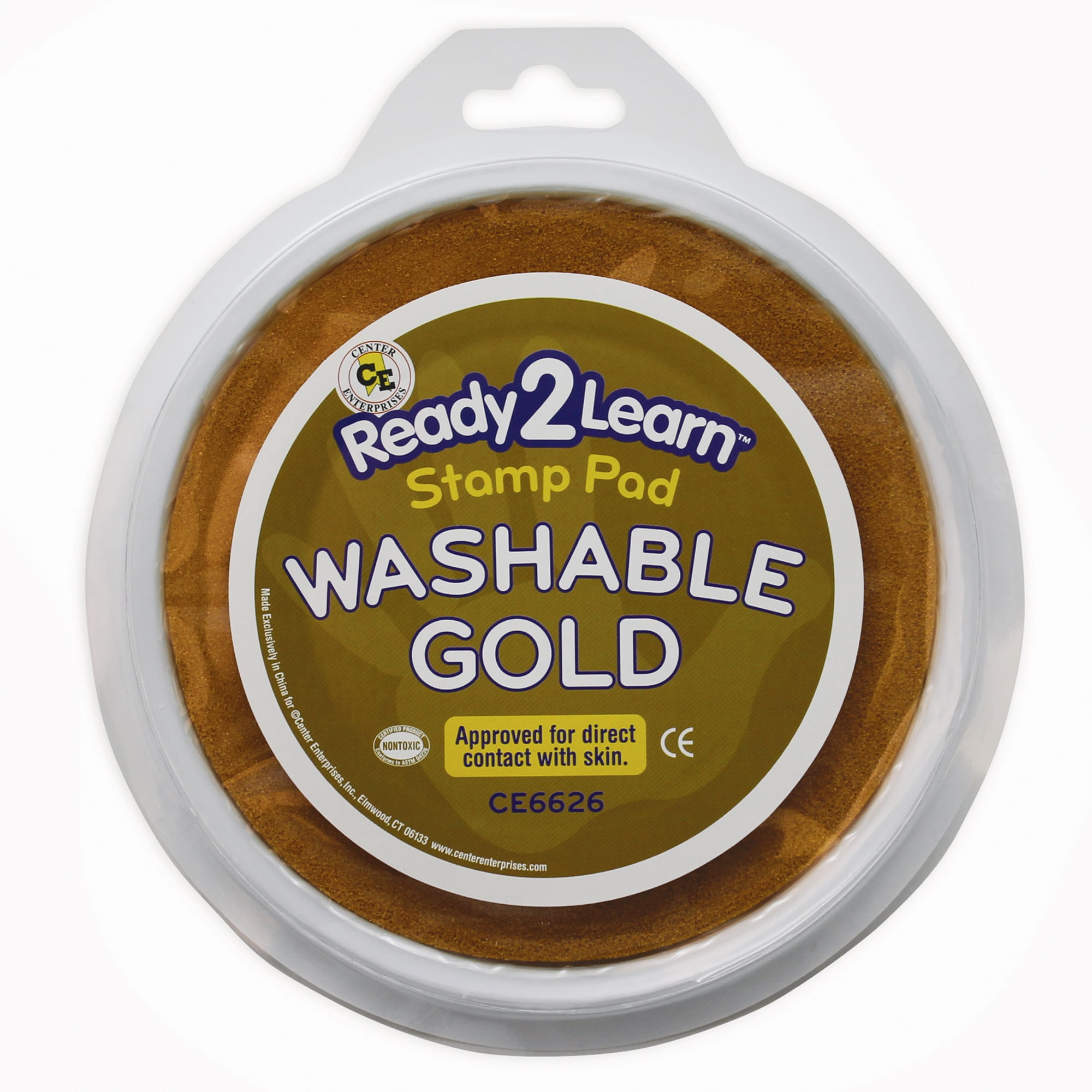 Jumbo Circular Washable Paint/Ink Pad, Gold, Set of 6