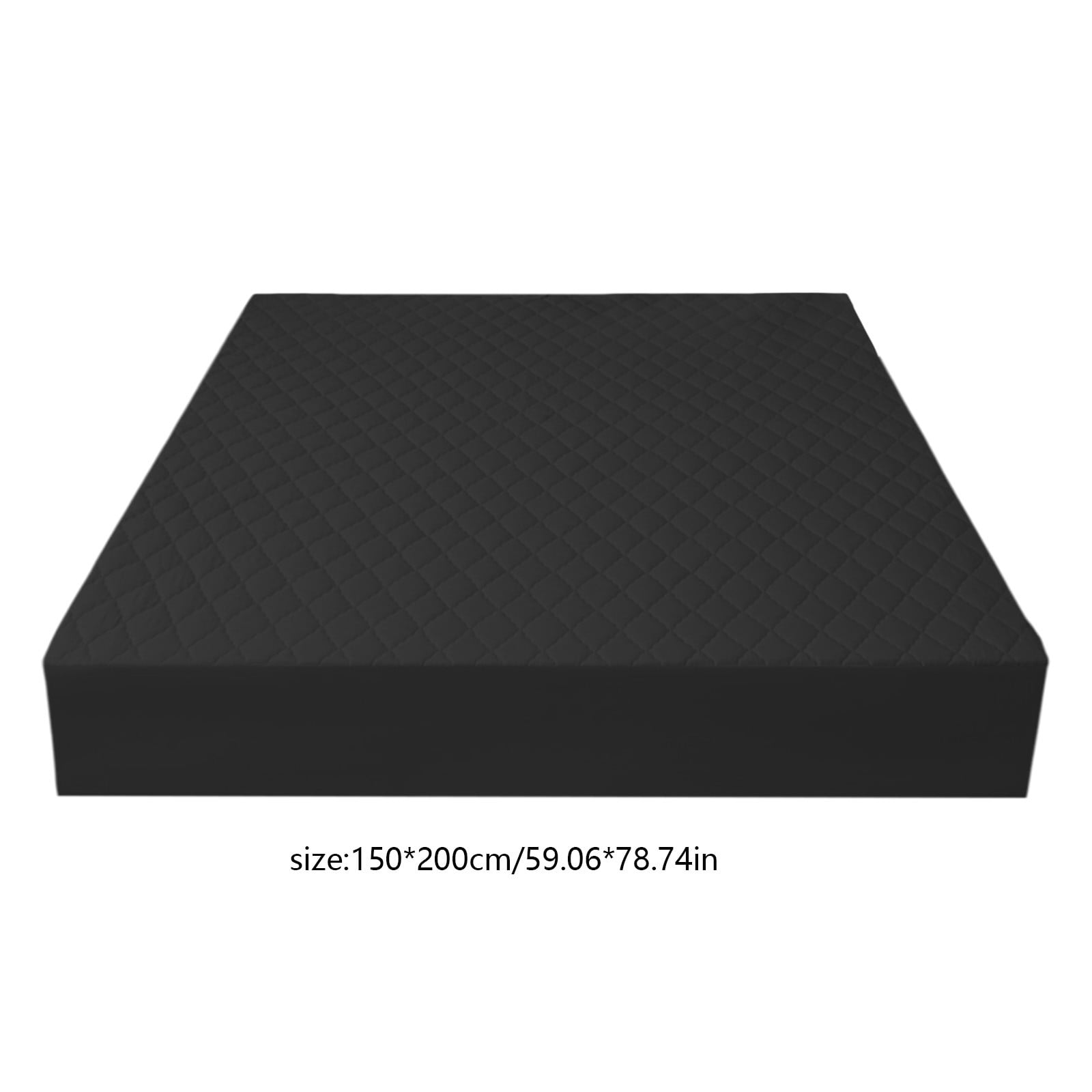 Waterproof Fitted Bed Sheet 150x200cm Soft Polyester Mattress Protector, Anti-Slip All-Inclusive Cover for Box Spring, Stretch Elastic Corners, Gray