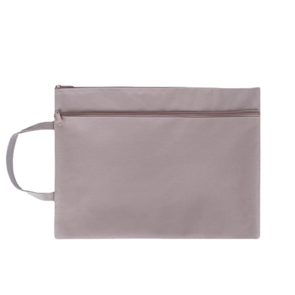 SLYNSHome A4 Zipper Pouch Large Double Pocket Waterproof File Bag with Handle Pink Foldable Document Storage