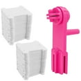 thumbnail image 1 of Embroidery Floss Winder with Bobbins, Manual Hand Crank Thread Winder for Cross Stitch, Craft Thread Organizer, Cream Plastic Winder & White Floss Bobbins Set, 1 of 8