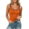 thumbnail image 2 of PNTUTB Tank Top for Women Round-Neck Spaghetti-Strap Camisoles Fashion Solid-Color Rhinestone-Embellished Slim Sleeveless Top with Padded Cups, 2 of 6