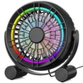 thumbnail image 1 of Ventilador de escritorio Punoge USB RGB de 3 velocidades, 8 colores, LED con rotación de 360°, 1 of 6