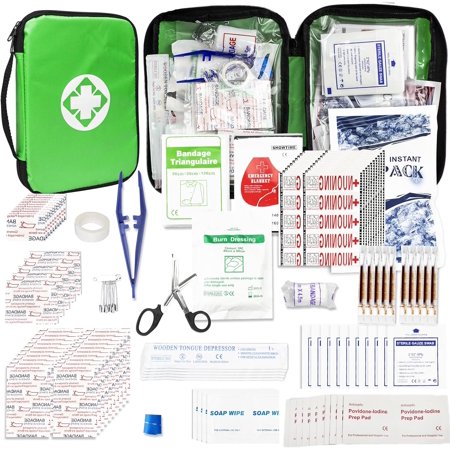 Home-Businesses First-Aid Emergency-Kit for Camping-Car - 300 Pcs Urgent Essential First Aid Kits Refill Supplies with Tourniquet Bandages for Workpalce Green General