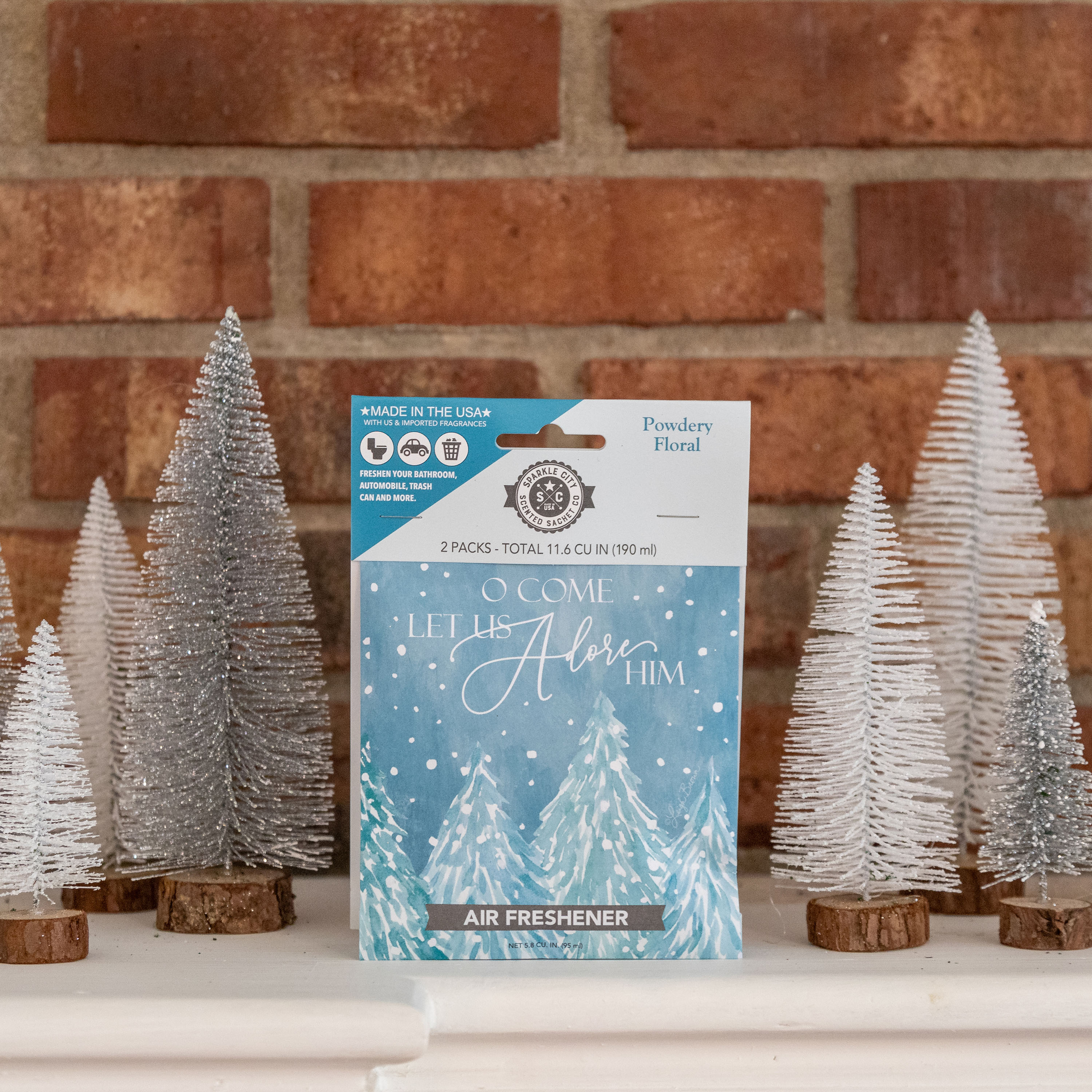 (2 pack) Sparkle City Scented Sachet 2 Pack, Oh Come Adore Him