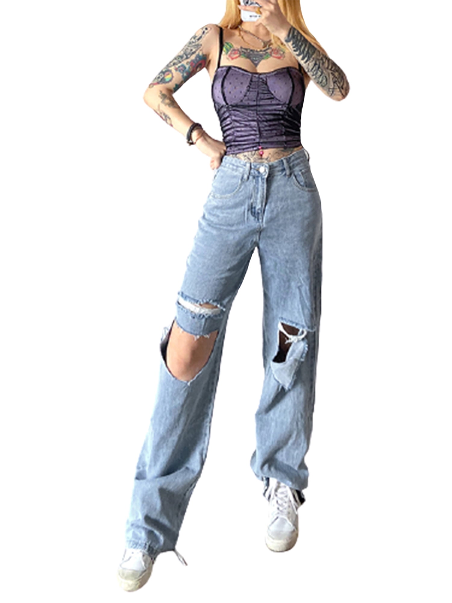DuAnyozu Women Wide Leg Jeans High 