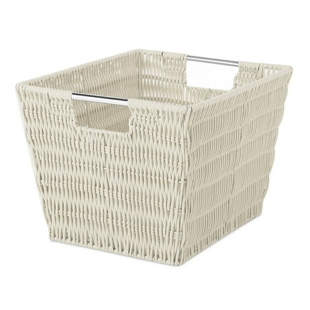 Whitmor Rattique® Small Storage Tote - Latte - 9.88" x 12.63" x 7.9"