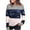Gray, variant on AKOEE Polyester Tops Womens Long Sleeve Lightweight Striped Colorblock Sweatshirts Crewneck Casual Plus Size Shirt (5XL, Gray)