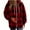Red-Coat, variant on Fuzzy Plaid Jacket for Women Fall Winter Long Sleeve Hooded Jackets Full Zip Up Warm Casual Coat