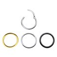 thumbnail image 1 of Luxe Modz Hinged Nose Rings Hoop Clicker Eyebrow Septum Piercing Jewelry Gold PVD, Silver, Black, 1 of 1