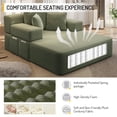 thumbnail image 5 of CARZZI LIFE 60 Inch Oversized Chaise Lounge Chair Indoor, Corduroy Boneless Chaise with Armrests & Backrest /2 Pockets /3 Pillows, Lounge Sofa Bed for Adults Living Room (Green), 5 of 9