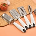 thumbnail image 2 of Opvise Hand Held Cheese Grater Set with Ergonomic Handle Rustproof Corrosion Resistant Food Preparation Potato Cheese Grater Vegetable Shredder White, 2 of 8