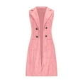 thumbnail image 5 of Women's Faux Suede Long Vest Casual Lapel Sleeveless Long Vests Vintage Open Front Button Down Duster Cardigans Trendy Lightweight Coats with Pockets, 5 of 9