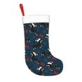 thumbnail image 2 of Daiia Christmas Dachshund Print Christmas Stocking，18"Large Knitted Xmas Stocking for Kids, Family Stocking for Fireplace Christmas Holiday Party Decoration, 2 of 7