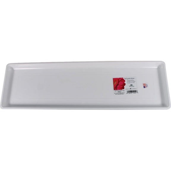 Countryside Flower Box Tray, White, 22.25"x6.5", Medium, Durable Plastic,