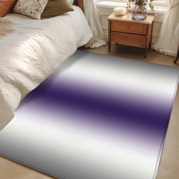 2.7x5 Area Rugs, Gray Purple Non-Skid Rubber Backing Large Rectangle Rugs - Living Room Bedroom Home Office, Modern Gradient Geometric Indoor Floor Mat Carpets Washable Rug