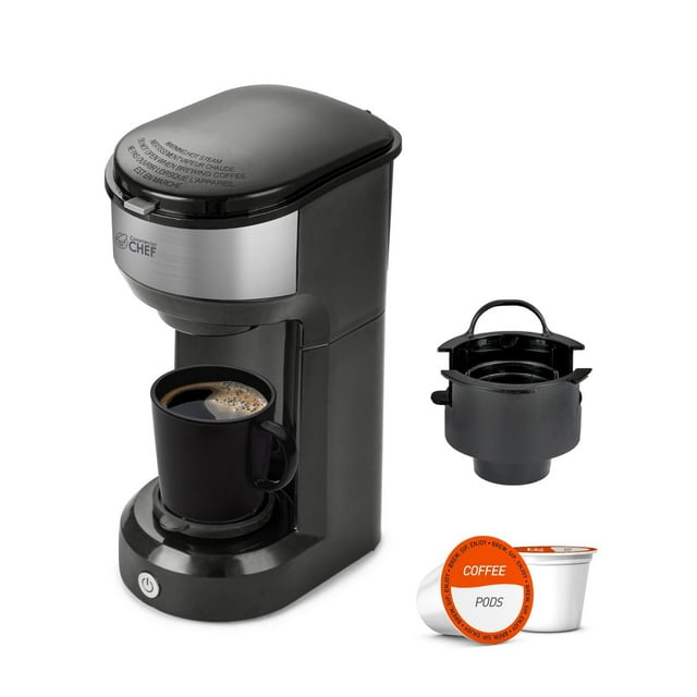 COMMERCIAL CHEF Coffee Machine, K Cup Coffee Maker 13 Ounce Water Tank, Single Serve Coffee Maker and Portable Coffee Maker Single Serve with One Touch Button for Coffee Brewing