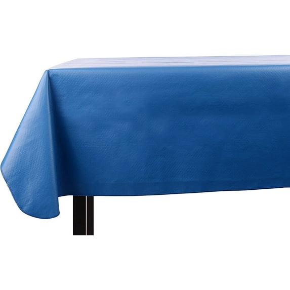 Yourtablecloth Heavy Duty Vinyl Rectangle or Square Tablecloth 6 Gauge Heavy Duty Tablecloth Flannel Backed Wipeable Tablecloth with Vivid Colors & Many Sizes 52 x 120 Royal Blue