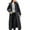 Black, variant on Lisingtool Winter Coats for Women's Solid Color Long Hooded Lace up Cotton Jacket Pocket Long Sleeve Coat Womens Coats Black