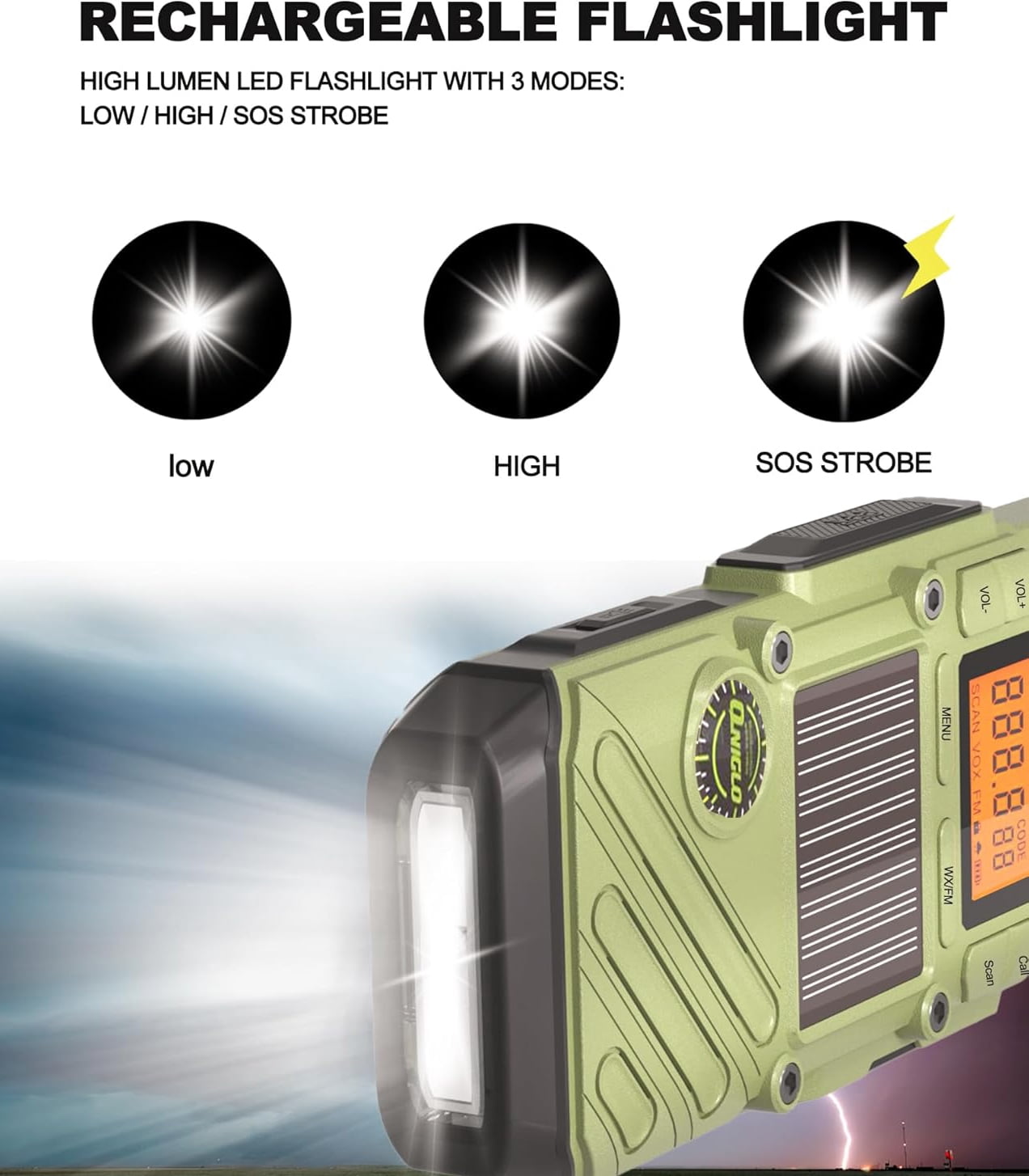 Solar Hand Crank Emergency Walkie Talkies, 3 Miles Long Range, NOAA Weather Alert Radio, Rechargeable 2 Way Radio, SOS Alarm LED Flashlight for Power Outage Home Emergency Survival