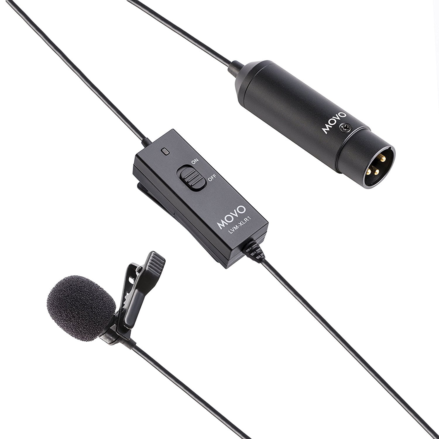 Movo LVM-XLR1 Self-Powered XLR Omnidirectional Lavalier Microphone for Mixers, Recorders, Camcorders & More