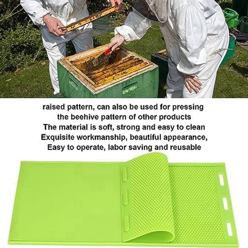 2X 5.4mm Silicone Beeswax Sheet Mold, Beeswax Foundation Stamper Mold Beekeeping Equipment Nest Foundation