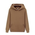 thumbnail image 1 of Mujeres Hombres Sudadera con capucha de manga larga Sudaderas con bolsillos Sudadera con capucha de color sólido, cómoda sudadera informal ligera para Marrón L Macarena Sudadera con capucha, 1 of 4