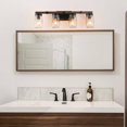 Araphi 4Light Brushed Brown Rust Black Bathroom Vanity Light with