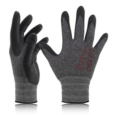 DEXFIT FN330 Black Grey Multipurpose Nitrile Coated Work Gloves (Firm Grip, X-Large) - 3 Pairs