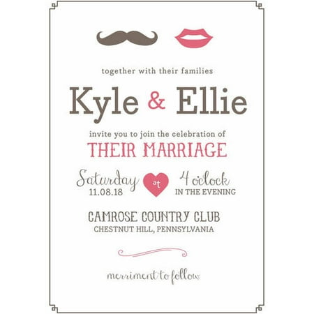 Lips and Mustache Standard Wedding Invitation