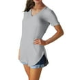 thumbnail image 3 of KaLI_store Womens T Shirts Womens Blouses and Tops Short Sleeve Shirts and Tops Shirt Tops Grey,L, 3 of 5