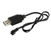 3.7V Lithium Battery USB Charger Cable with SM-2P Plug Connector for Mini RC Amphibious Stunt Boats Cars Trucks