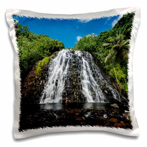 3drose, Kepirohi Waterfall, Pohnpei, Micronesia, Central Pacific, 16x16 inch Pillow Case