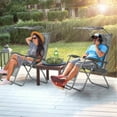 thumbnail image 2 of High-Quality Folding Lounge Chair with Shade Canopy and Cup Holder, 2 of 3
