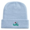 thumbnail image 5 of Spring Logo Embroidered Super Stretch Knit Watch Cap Beanie - Columbia Blue OSFM, 5 of 5