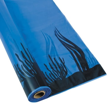 Fun Express 40" x 100 ft. Under the Sea Disposable Plastic Tablecloth Roll, Party Supplies