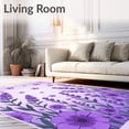 thumbnail image 2 of ODIKA 6'x9' Machine Washable Non-Slip Area Rug, Enchanted Garden Blossoms Whimsical Fantasy Dream High Traffic Rug with Pad, Purple, 532681, 2 of 8