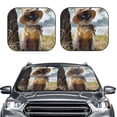 thumbnail image 2 of Salouo Cat In Sun Hat Pattern Car Windshield Sun Shade Foldable | Front Windshield Shade for Sun, Heat and UV Rays | Interior Sun Protection-Large, 2 of 6